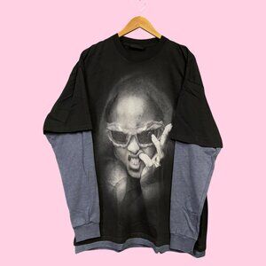 Rihanna 2005 20th Anniversary R20 Layered Oversized LS Tee L